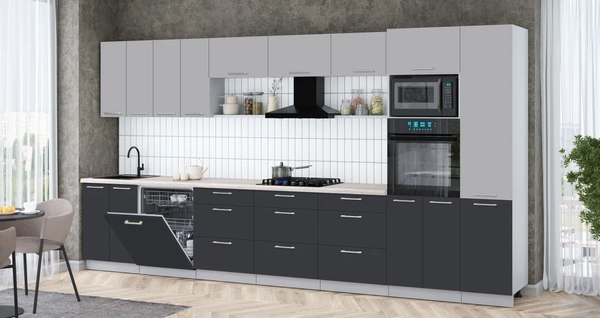 Кухонный гарнитур Интерлиния Мила Gloss 4.0-ПМ1