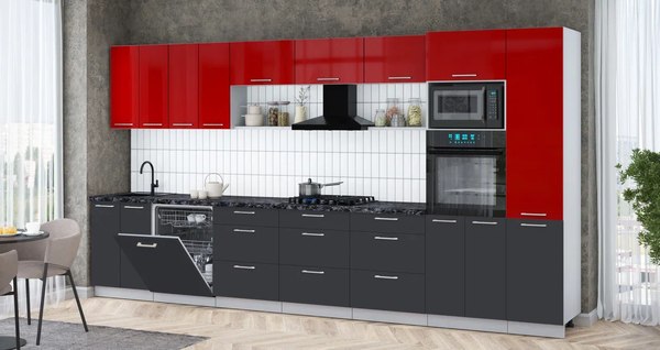 Кухонный гарнитур Интерлиния Мила Gloss 4.0-ПМ1