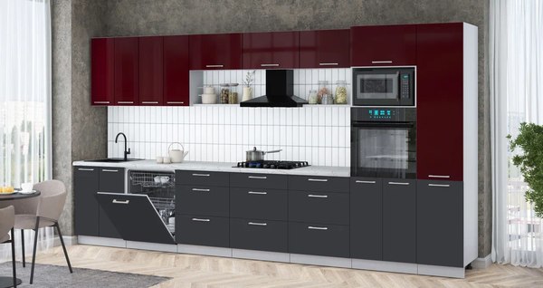 Кухонный гарнитур Интерлиния Мила Gloss 4.0-ПМ1