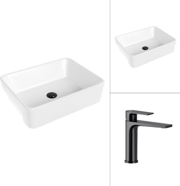 Умывальник со смесителем Lauter 21675 + Reef 21CK678BS - фото