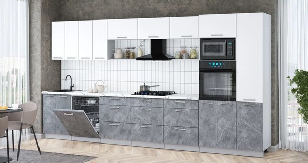 Кухонный гарнитур Интерлиния Мила Gloss 4.0-ПМ1