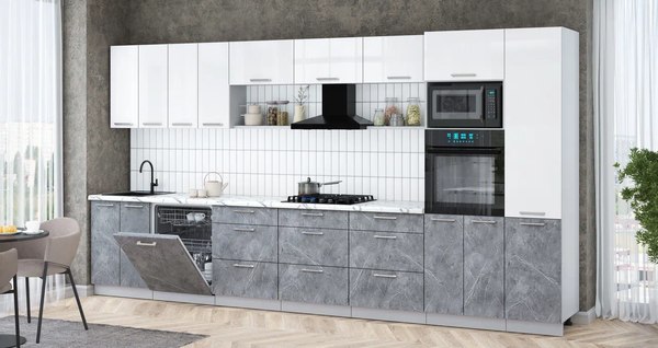 Кухонный гарнитур Интерлиния Мила Gloss 4.0-ПМ1