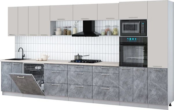 Кухонный гарнитур Интерлиния Мила Gloss 4.0-ПМ1 - фото