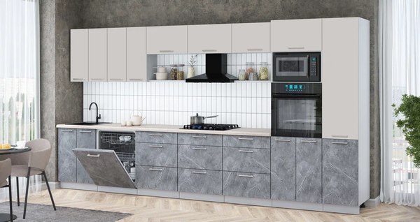 Кухонный гарнитур Интерлиния Мила Gloss 4.0-ПМ1