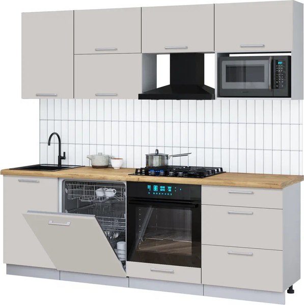 Кухонный гарнитур Интерлиния Мила Gloss 2.3-ПМ2 - фото