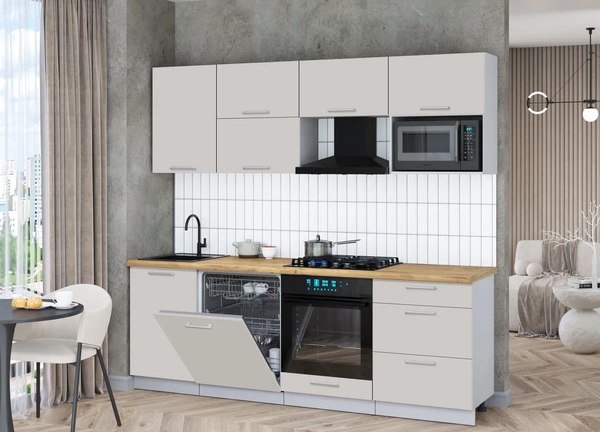 Кухонный гарнитур Интерлиния Мила Gloss 2.3-ПМ2