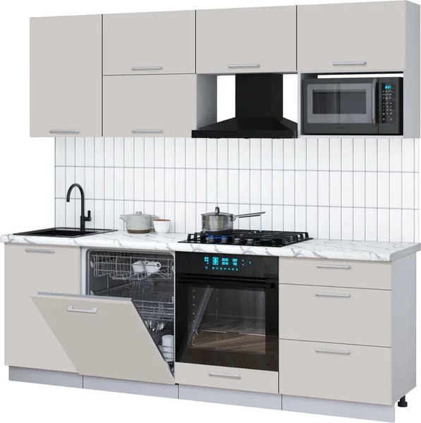 Кухонный гарнитур Интерлиния Мила Gloss 2.3-ПМ2 - фото
