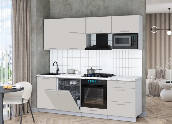 Кухонный гарнитур Интерлиния Мила Gloss 2.3-ПМ2