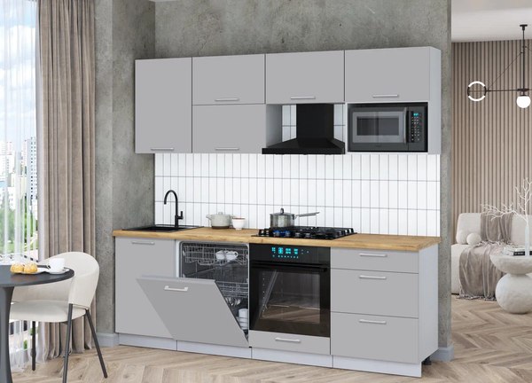 Кухонный гарнитур Интерлиния Мила Gloss 2.3-ПМ2