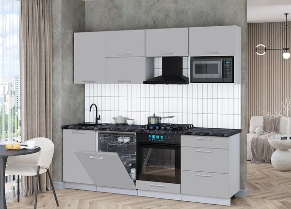 Кухонный гарнитур Интерлиния Мила Gloss 2.3-ПМ2