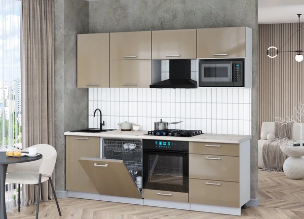 Кухонный гарнитур Интерлиния Мила Gloss 2.3-ПМ2