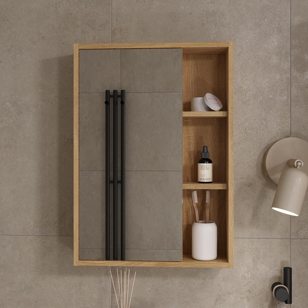 Шкаф с зеркалом для ванной Volna Osmond 50