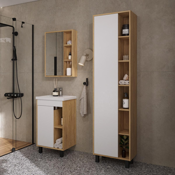 Шкаф с зеркалом для ванной Volna Osmond 50