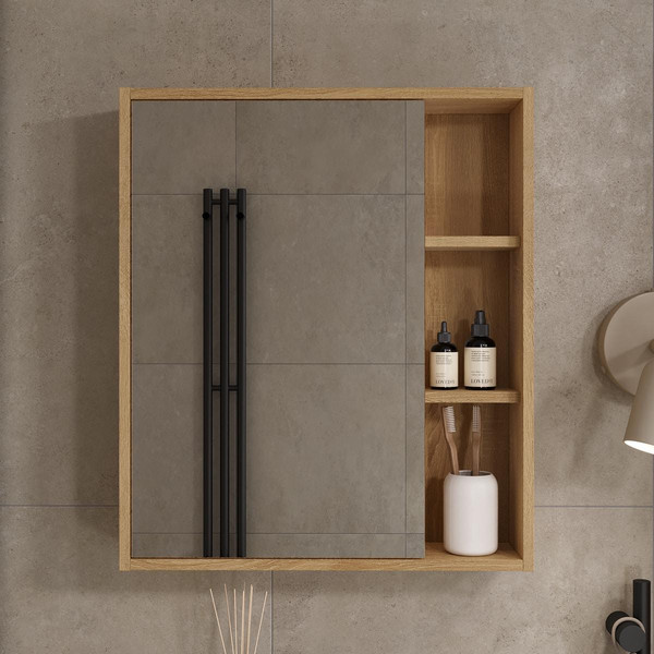 Шкаф с зеркалом для ванной Volna Osmond 60