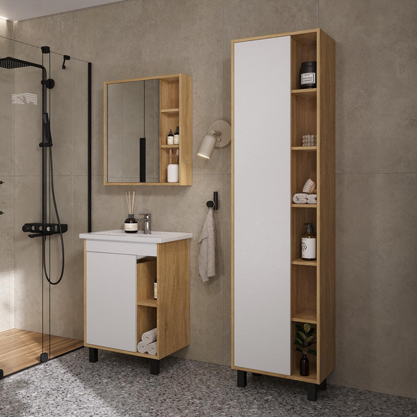 Шкаф с зеркалом для ванной Volna Osmond 60