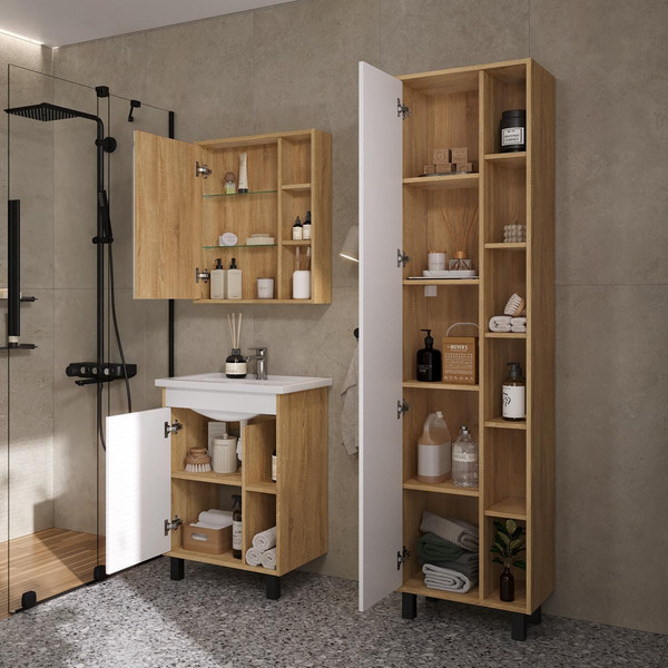 Шкаф с зеркалом для ванной Volna Osmond 60