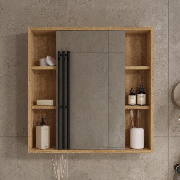 Шкаф с зеркалом для ванной Volna Osmond 70