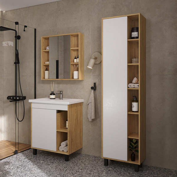 Шкаф с зеркалом для ванной Volna Osmond 70