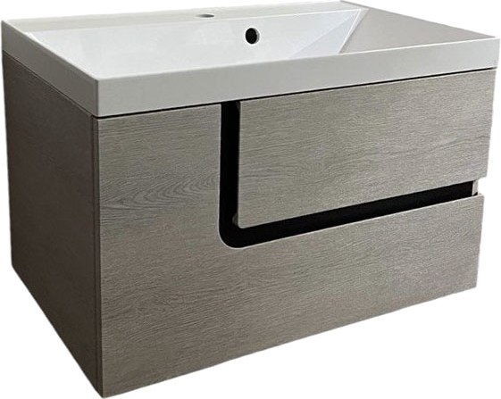 Тумба под умывальник Garda Lazio 80н_800 / 29.80н.800.PVC (дуб серый/черный) - фото