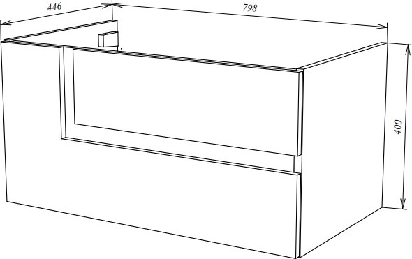 Тумба под умывальник Garda Lazio 80н_800 / 29.80н.800.PVC (дуб серый/черный)