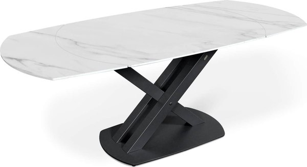 Обеденная группа Sheffilton SHT-DS292 (белый мрамор/черный/серый туман/черный муар)
