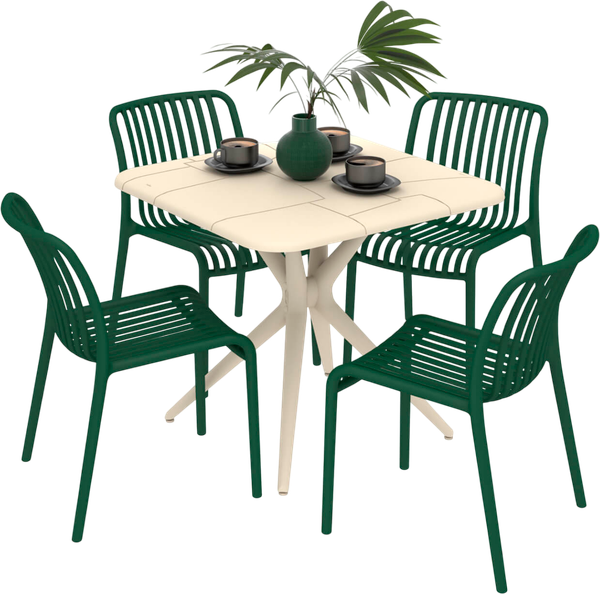 Комплект садовой мебели Sheffilton SHT-DS310 (темно-зеленый/бежевый) - фото