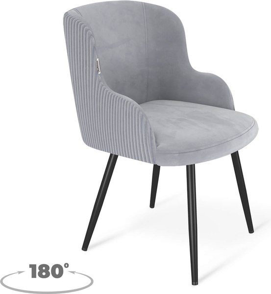 Стул Sheffilton SHT-ST39-4/S1470-VP (стальной серый/вельвет/черный муар)