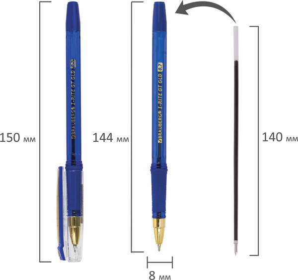 Ручка шариковая Brauberg I-Rite GT Gld / 143302