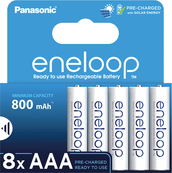 Комплект аккумуляторов Panasonic Eneloop AAA 800 / BK-4MCDE/8HH - фото
