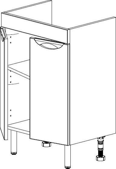 Тумба с умывальником СанитаМебель Камелия-63 Д3 Визит 55