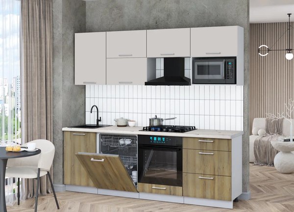 Кухонный гарнитур Интерлиния Мила Gloss 2.3-ПМ2