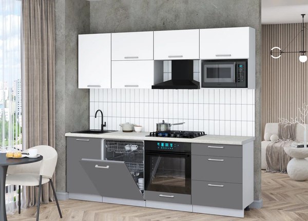 Кухонный гарнитур Интерлиния Мила Gloss 2.3-ПМ2