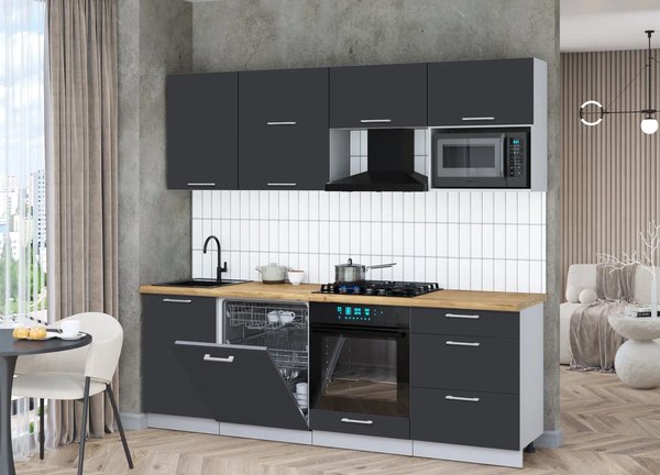 Кухонный гарнитур Интерлиния Мила Gloss 2.3-ПМ2