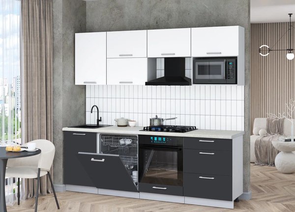 Кухонный гарнитур Интерлиния Мила Gloss 2.3-ПМ2