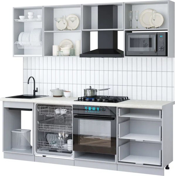 Кухонный гарнитур Интерлиния Мила Gloss 2.3-ПМ2