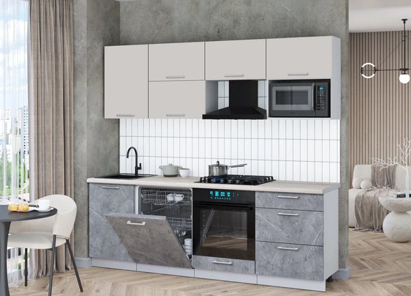 Кухонный гарнитур Интерлиния Мила Gloss 2.3-ПМ2