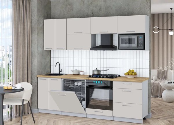 Кухонный гарнитур Интерлиния Мила Gloss 2.4-ПМ2