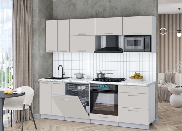 Кухонный гарнитур Интерлиния Мила Gloss 2.4-ПМ2