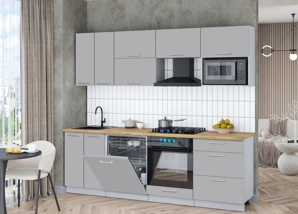 Кухонный гарнитур Интерлиния Мила Gloss 2.4-ПМ2