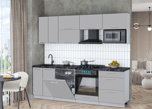 Кухонный гарнитур Интерлиния Мила Gloss 2.4-ПМ2