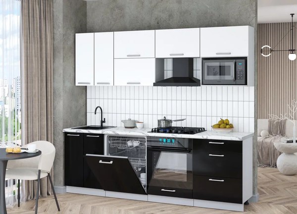 Кухонный гарнитур Интерлиния Мила Gloss 2.4-ПМ2