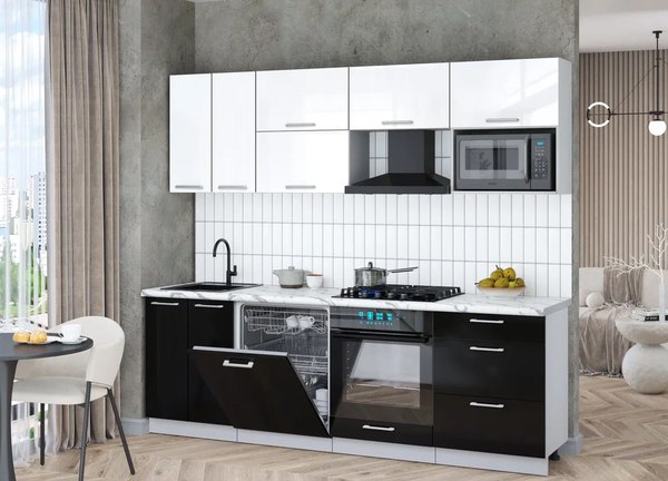 Кухонный гарнитур Интерлиния Мила Gloss 2.4-ПМ2