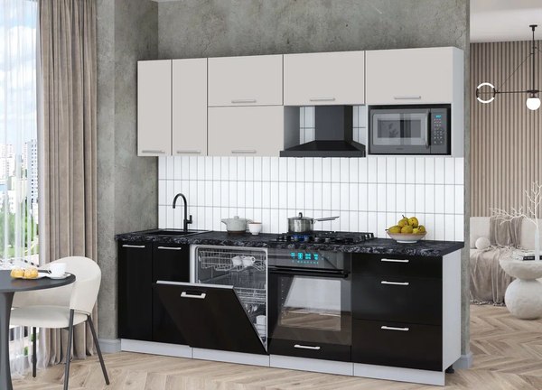 Кухонный гарнитур Интерлиния Мила Gloss 2.4-ПМ2