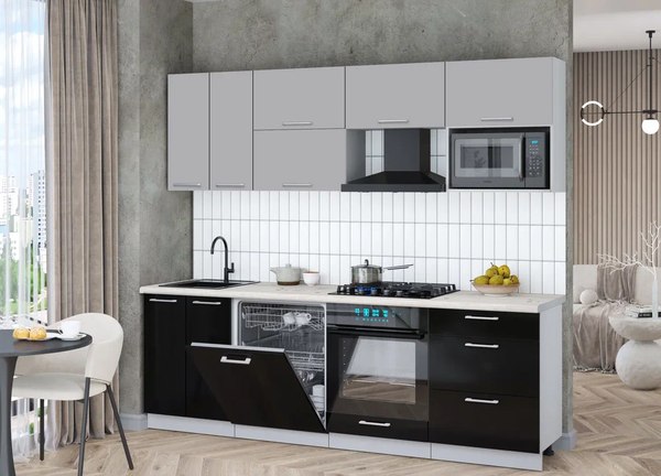 Кухонный гарнитур Интерлиния Мила Gloss 2.4-ПМ2