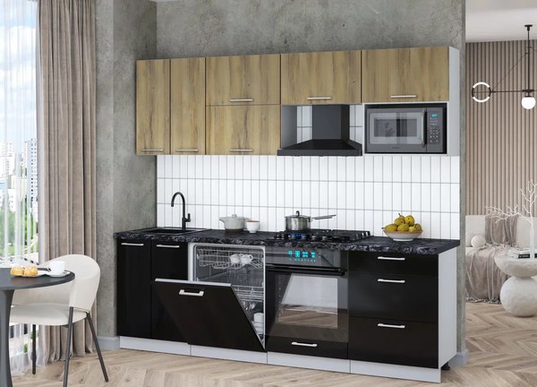 Кухонный гарнитур Интерлиния Мила Gloss 2.4-ПМ2