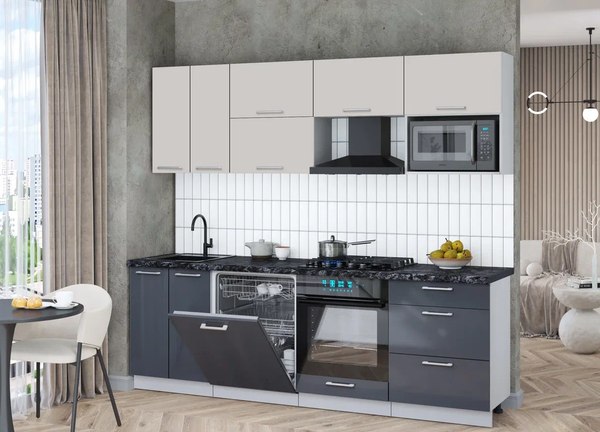 Кухонный гарнитур Интерлиния Мила Gloss 2.4-ПМ2