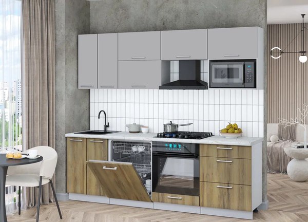 Кухонный гарнитур Интерлиния Мила Gloss 2.4-ПМ2