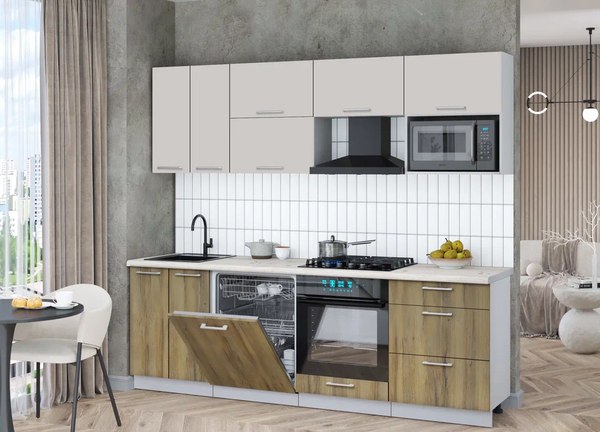 Кухонный гарнитур Интерлиния Мила Gloss 2.4-ПМ2