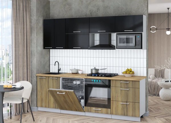 Кухонный гарнитур Интерлиния Мила Gloss 2.4-ПМ2