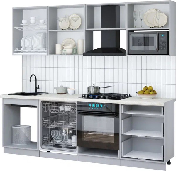 Кухонный гарнитур Интерлиния Мила Gloss 2.4-ПМ2